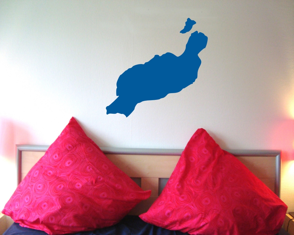 Samunshi Wandtattoo Teneriffa Insel – 20 X 16,6 Cm, Kontur Der Kanaren-Insel In Mittelgrau