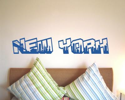 Wandtattoo New York City Schriftzug Skyline - Ansicht 3