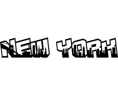 Wandtattoo New York City Schriftzug Skyline - Ansicht 1