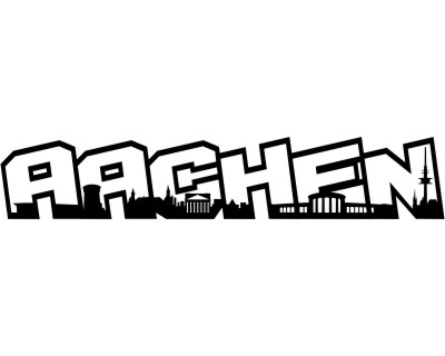 Wandtattoo Aachen Schriftzug Skyline schwarz 30x5.6 cm