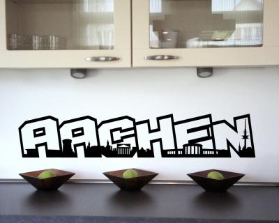 Wandtattoo Aachen Schriftzug Skyline Wandtattoo