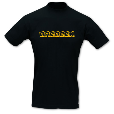 T-Shirt Dresden Schriftzug Skyline schwarz/goldgelb 3XL