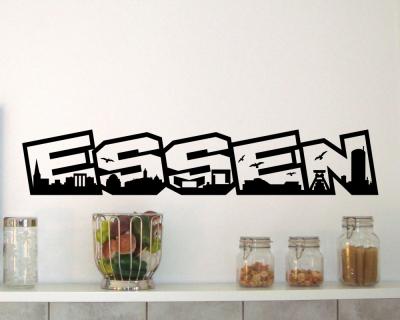 Wandtattoo Essen Schriftzug Skyline