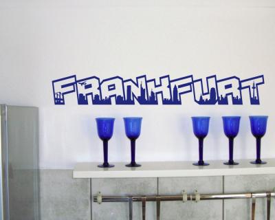 Wandtattoo Frankfurt Schriftzug Skyline
