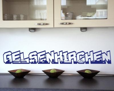 Wandtattoo Gelsenkirchen Schriftzug Skyline Wandtattoo