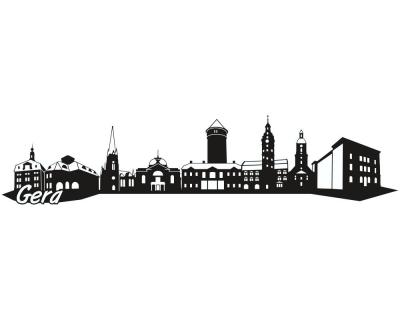 Gera Skyline Autoaufkleber - Ansicht 1