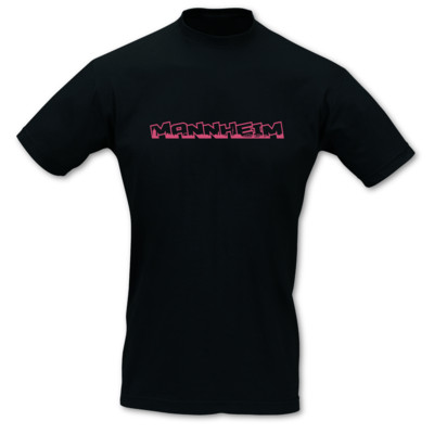 T-Shirt Mannheim Schriftzug Skyline schwarz/fuchsia 5XL