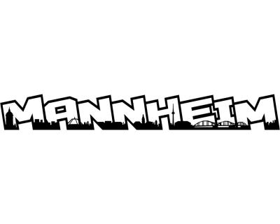 Mannheim Schriftzug Skyline Aufkleber