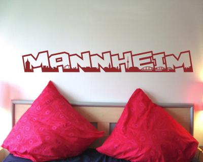 Wandtattoo Mannheim Schriftzug Skyline Wandtattoo