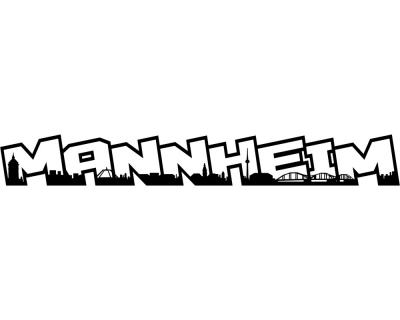 Wandtattoo Mannheim Schriftzug Skyline