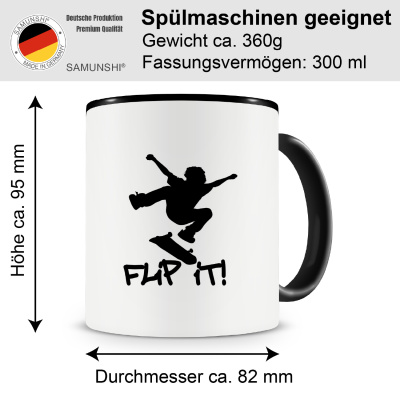 Tasse mit dem Motiv Skateboarder Kickflip - Ansicht 2