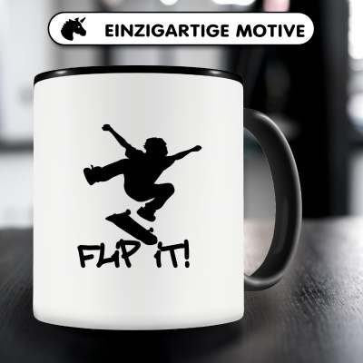 Tasse mit dem Motiv Skateboarder Kickflip - Ansicht 3