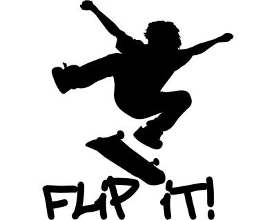 Skateboard 'Flip it' Aufkleber