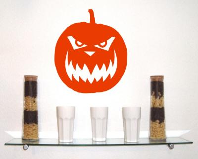 Halloween Krbisgesicht Wandaufkleber