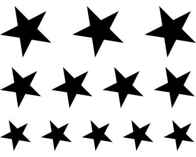 Wandsticker Sterne Set  gefllt  schwarz