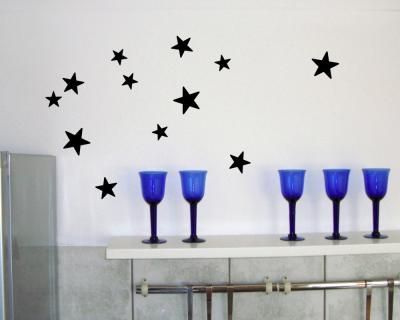 Wandsticker Sterne Set  gefllt  runde Ecken