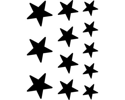 Wandsticker Sterne Set 'gefüllt' runde Ecken