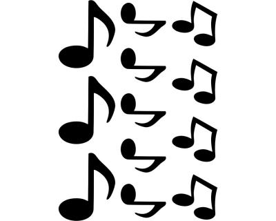 Musiknoten Wandaufkleber 12er Set - Ansicht 1
