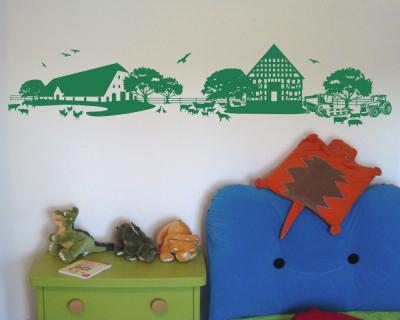 Wandtattoo Bauernhof mit Traktor