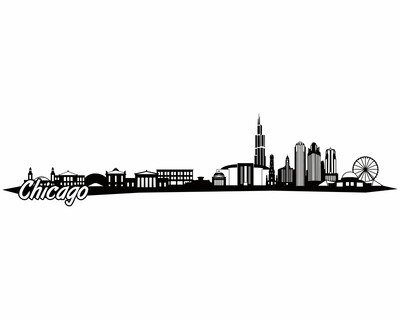 Chicago Skyline Wandtattoo - Ansicht 1