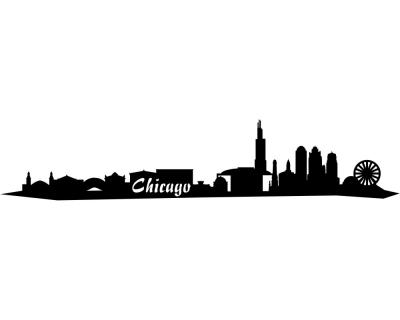 Chicago Aufkleber Skyline - Ansicht 1