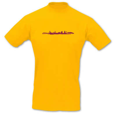T-Shirt Hamm Skyline goldgelb/bordeaux L