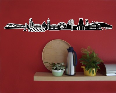 Samunshi/® Hamm Skyline Wandtattoo Sticker Aufkleber Wandaufkleber City Gedruckt Hamm 120x15cm schwarz