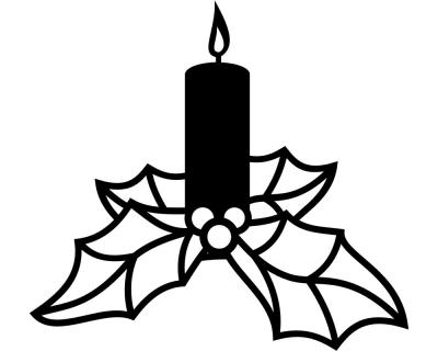 Weihnachtskerze Wandtattoo - Ansicht 1