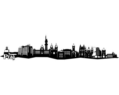 Wandtattoo Prag Skyline