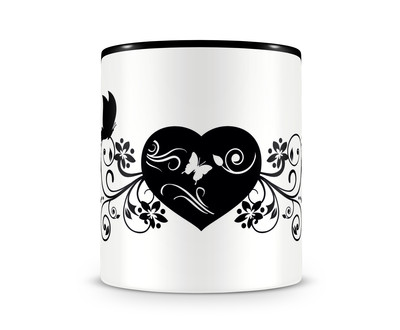 Tasse mit dem Motiv Blumenranke mit Herz - Ansicht 2