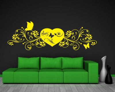 Wandtattoo Herz mit Blumenranke - Ansicht 3