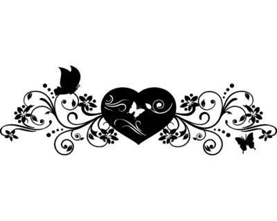 Wandtattoo Herz mit Blumenranke - Ansicht 1