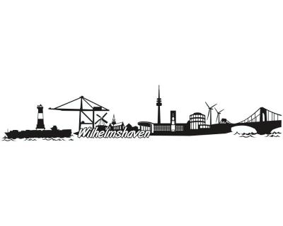 Wilhelmshaven Skyline Autoaufkleber - Ansicht 1
