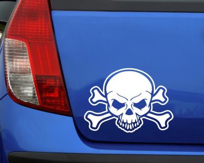 Totenkopf mit gekreuzten Knochen Aufkleber