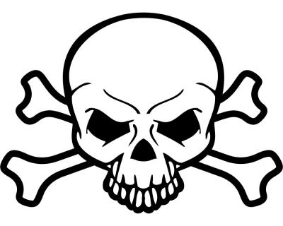 Totenkopf mit gekreuzten Knochen Wandaufkleber - Ansicht 1