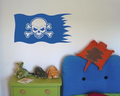 Piratenflagge Wandaufkleber Wandtattoo