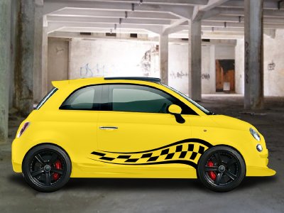Seitendekor Set  Racing Flag  Autoaufkleber