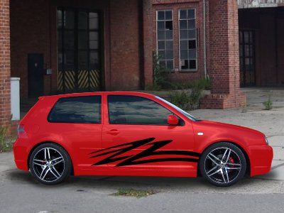 Seitendekor Set 'Blazing Strips' Autoaufkleber - Ansicht 2