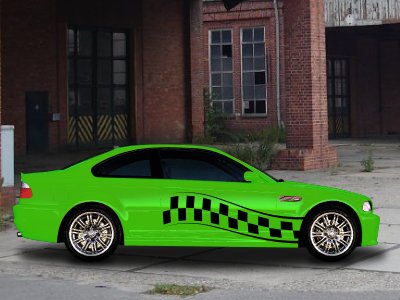 Seitendekor Set  Checkered Flag  Autoaufkleber