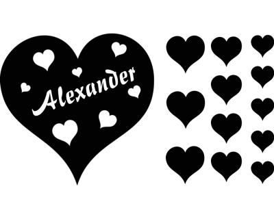 Valentinstags Wandtattoo Creativ-Set - Ansicht 1