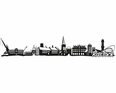 Rostock Skyline Wandtattoo - Ansicht 1