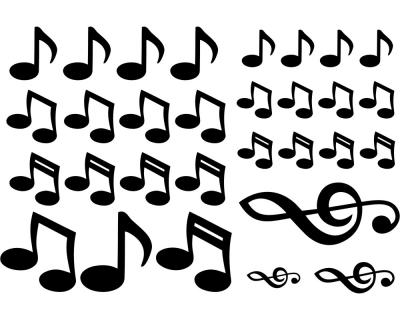 Musiknoten Aufkleber Creativ-Set - Ansicht 1