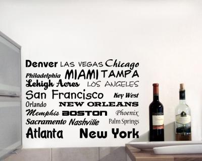 Wandtattoo Stdtenamen der USA - Ansicht 2