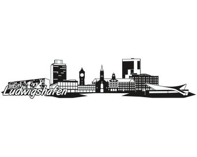 Ludwigshafen Skyline Autoaufkleber - Ansicht 1
