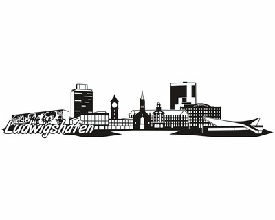 Ludwigshafen Skyline Wandtattoo - Ansicht 1