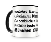 Tasse mit dem Motiv Stdtenamen Deutschland Tasse Modellnummer  schwarz/schwarz