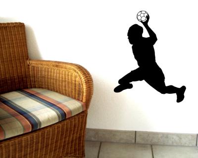 Wandtattoo Handballspieler Sprungwurf