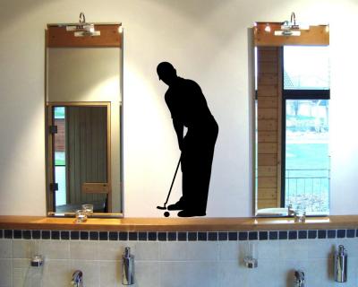 Wandtattoo Golfspieler Putter