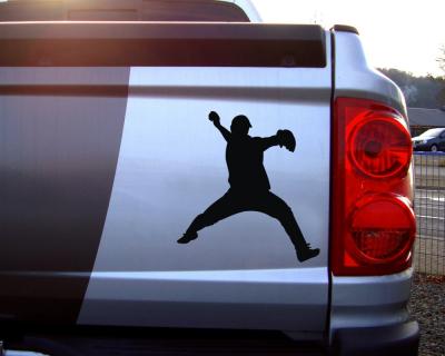 Baseballspieler Fastball Aufkleber - Ansicht 2