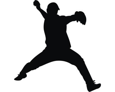 Baseballspieler Fastball Aufkleber - Ansicht 1